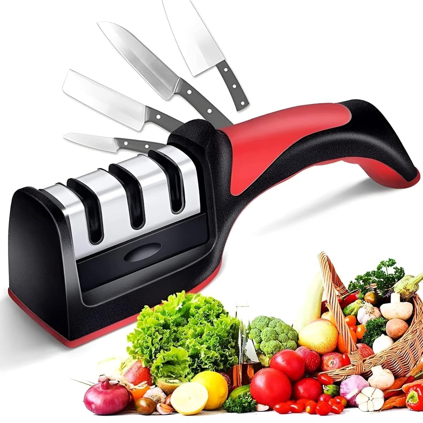 Stainless Steel 3-stage Kitchen Knife Sharpener